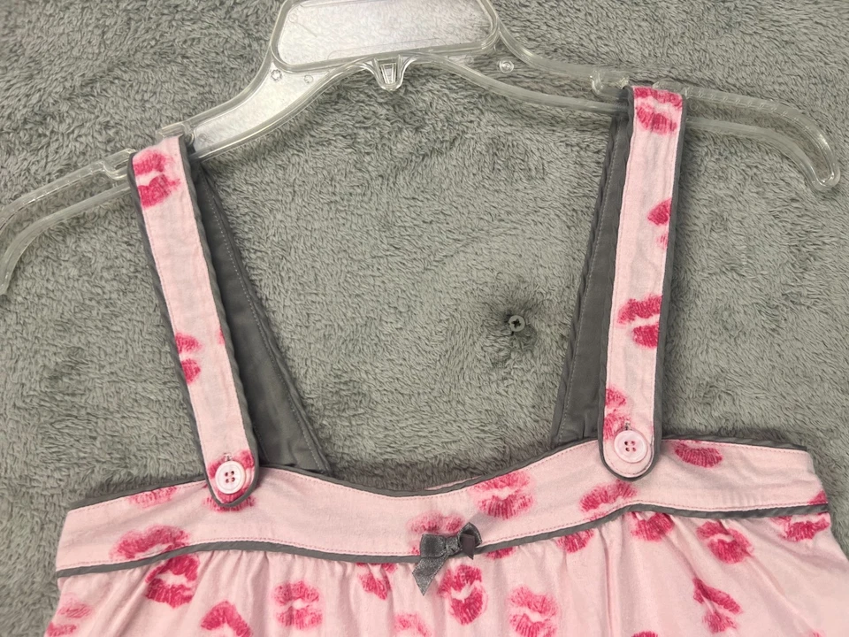 DKNY Womens Small Pink Lips PJ Set 2 PC Pajama Lounge Set Babydoll Top Shorts - Image 4 of 4