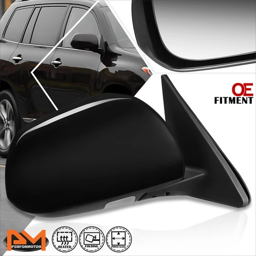 For 08-13 Highlander OE Style Powered+Heated Side View Mirror+Puddle Light Right