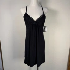 P.J. Salvage Black Lace Trim Sleep Chemise Nightgown Women’s Size S NWT