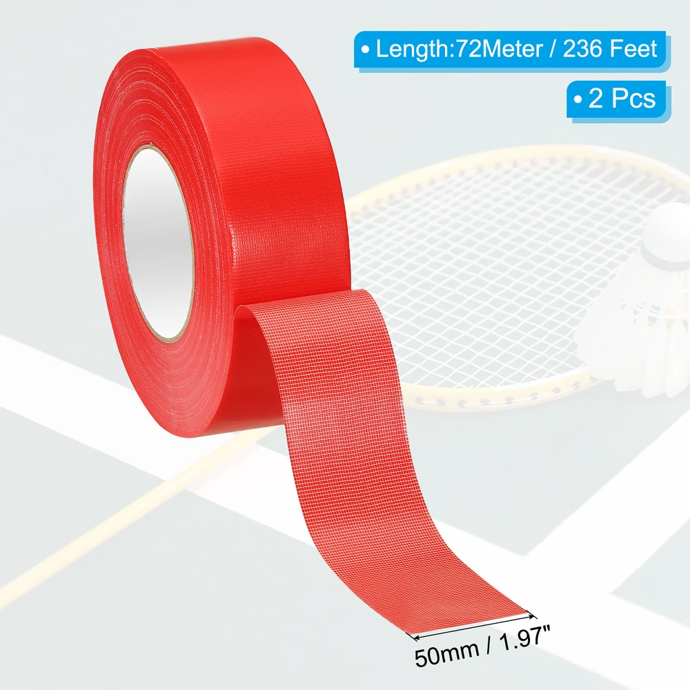 Pickleball Ball Court Marking Tape 236ft, 2Pcs Marking Edge Guard Tape, Red