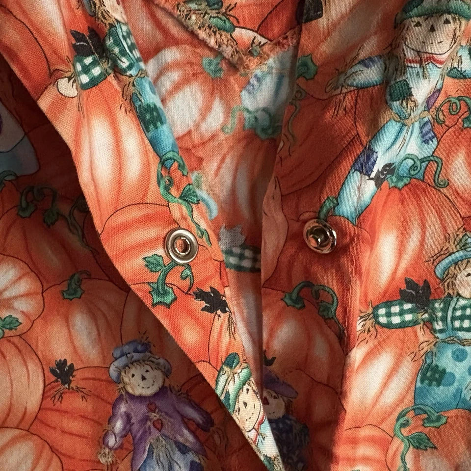 Exfoliantes UA de calabazas y Halloween y otoño, manga larga, talla pequeña, pecho a presión Foto 3 de 4