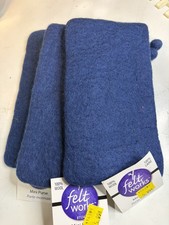 Lot of 3 NWT Dimensions Felt Works 100 Wool Mini Purse Coin Pouch Blue Nepal