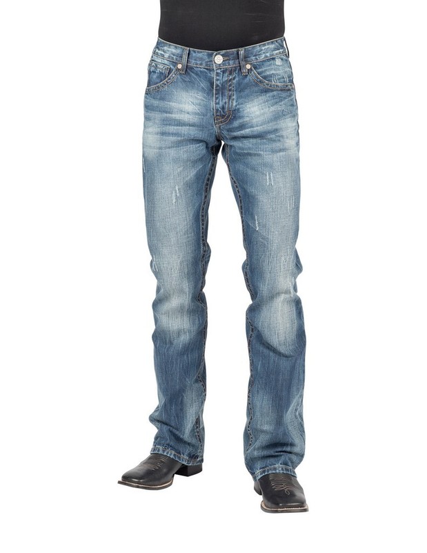 Stetson Western Jeans Men Bootcut Low 31 x 36 Blue 11-004-1014-4082 BU CLEARANCE