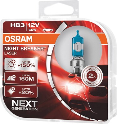 OSRAM Night Breaker  LASER NEXT GENERATION HB3 Sockel +150% mehr Licht DuoBox