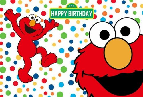7x5ft Sesame-street Elmo Birthday polka dot cartoon backdrop party  background | eBay