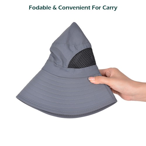 Men Women Wide Brim Bucket Sun Hat Hiking Camping Fishing Boonie UV Protection  - Bild 9 von 12
