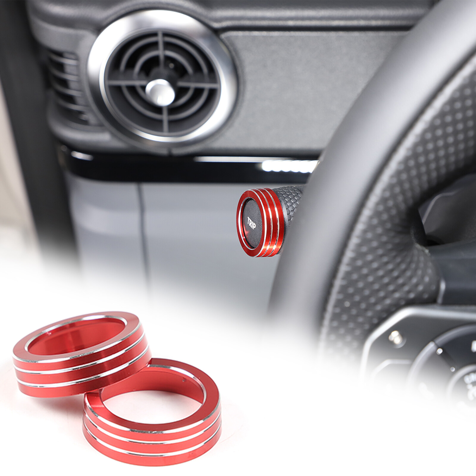 Red Headlight Center Console Switch Knob Trim Ring for Ineos Grenadier
