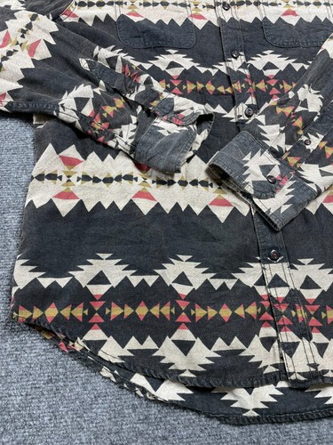 American Eagle Men's Black Outfitters Heritage Flannel Button Up Shirt Size XXL - Picture 5 of 16