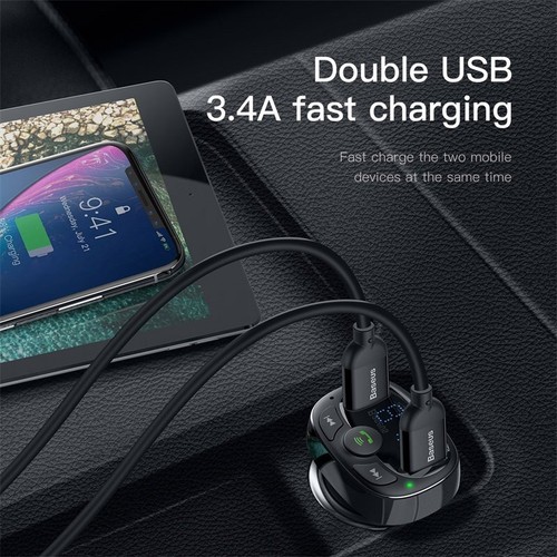 Baseus Car Bluetooth FM Transmitter Wireless USB Charger MP3 Player Handsfree UK - Picture 4 of 10