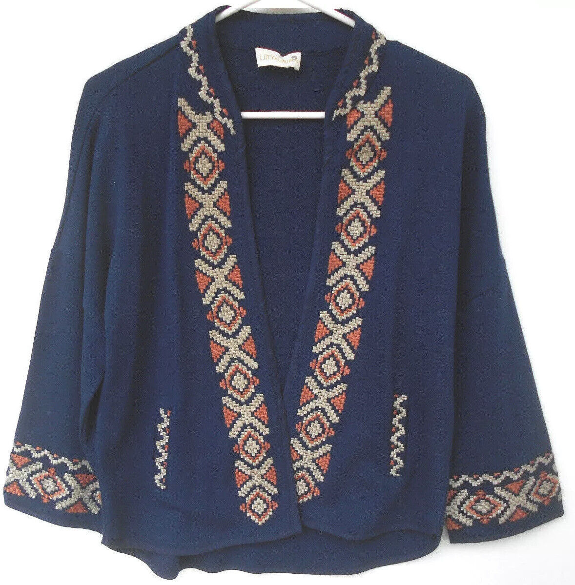 * Lucy and Laurel Anthropologie Open Jacket Navy … - image 2