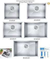 Handmade Zero Radius Single Bowl 304Stainless Steel kitchen Sink