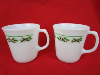 Corning Holly Days Coffee Cup Lot Of 2