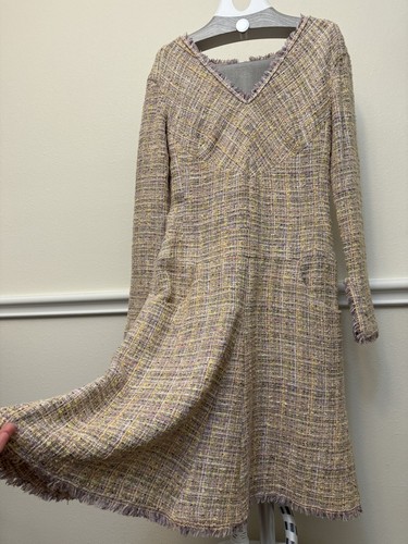 Rare Vintage Spring 2004 CHANEL Tweed Fringe Dress/ Multicolor/ Size FR 40 US 8 - Picture 6 of 14