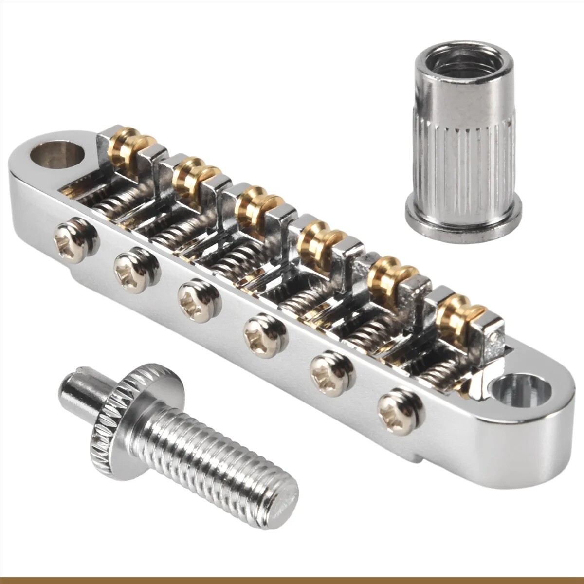 Chrome Guitar Roller Saddles Tune O Matic Bridge Fit Washbur