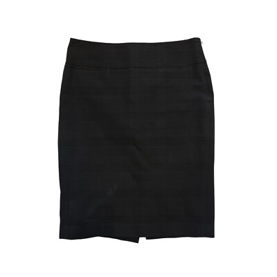 Burberry  Sz 10 Black Nova Check Classic Knee Length Pencil Skirt Coin Pockets