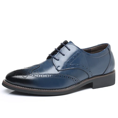 Herren-Schuhe, Formelle Business-Schuhe Klassische Schnür-Oxfords Brogues Schuhe - Bild 15 von 19