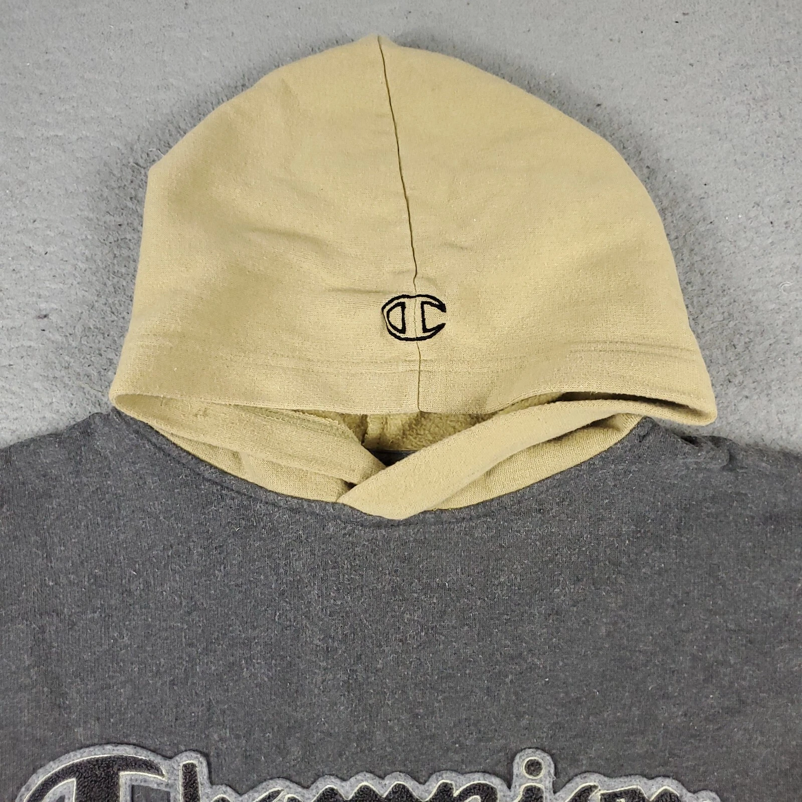 VETEMENTS Maglione Champion Ragazzo Grande Grigio Pullover Felpa con Cappuccio Bambini Giovani *