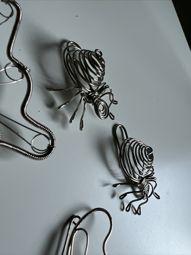 Vintage Wire Bug Paperclip Paper Clip Lot Fancy Silver Metal Butterfly Teacher - Picture 5 of 6