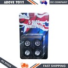 <!--F#f_0-->DDA 1:24 4 x 10 Slot Chrome Wheels W/Tyres & Axles For Holden HQ HJ Ford XW XY<!--F/-->