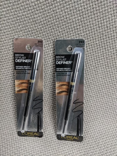 2 Brow Pencil Waterproof Soft Black Stylist Definer 393 Fine Eyebrow L'Oreal