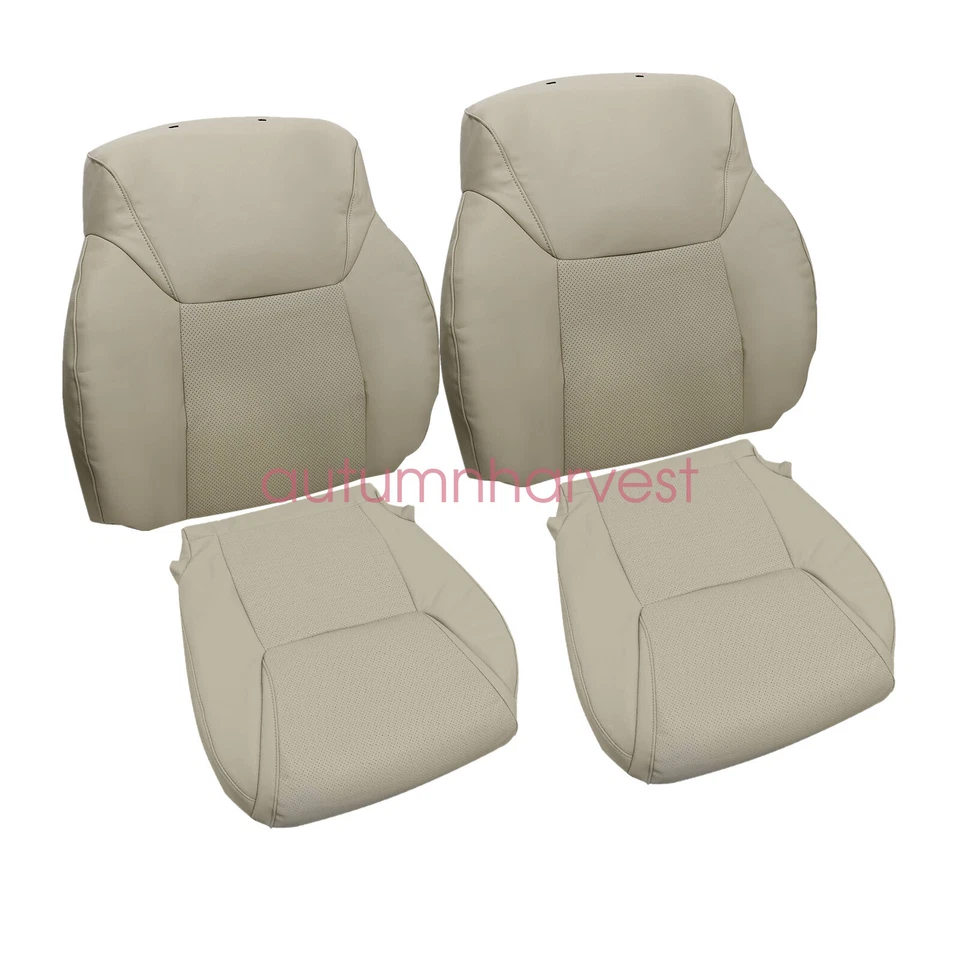 For 08-15 Lexus Lx570 Both Side Top & Bottom Perforated Leather Seat Cover Tan - Image 2 of 4