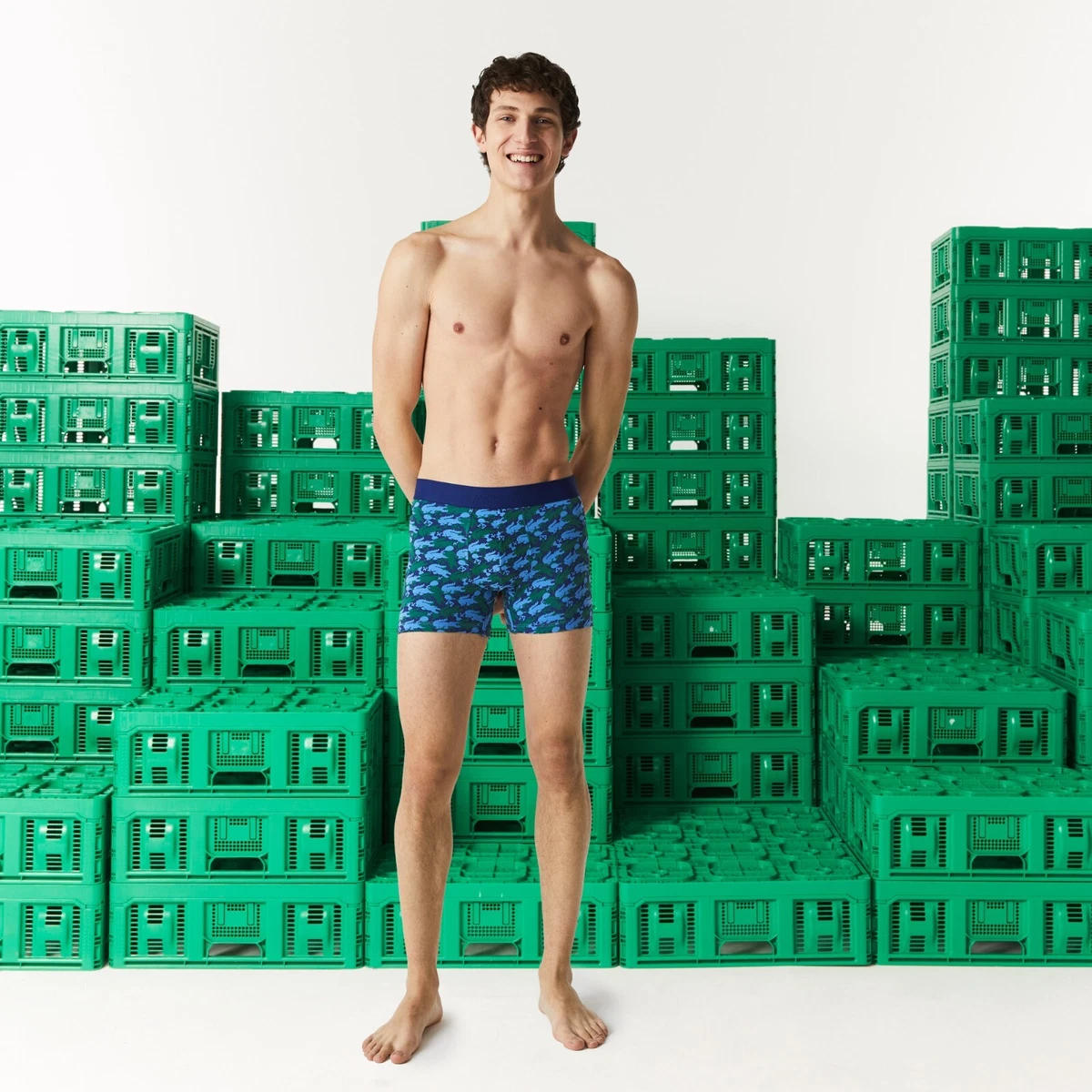 Lacoste x Minecraft Men’s Casual Cotton Stretch Boxer Brief 2-Pack, Medium