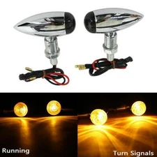 Motorcycles Turn Signals Amber Blinker Lamp Chrome Metal Smoke Lens 12V 10MM NEW