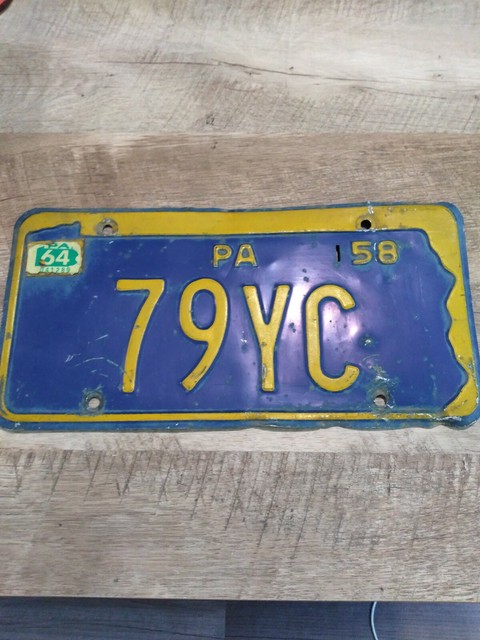 1958 Pennsylvania License Plate Antique Historical Car Marking | eBay