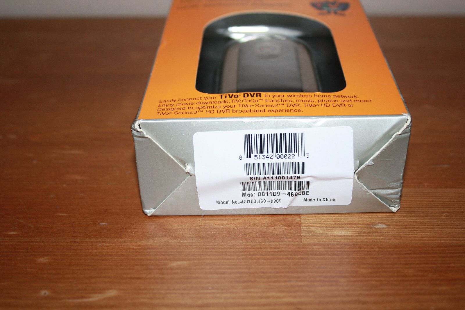 TiVo Wireless G USB Network Adapter Model No AGO100,1600209 TiVo HD