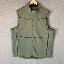 Exofficio Vest Mens XL Green Fleece Double Way Zip Travel Outdoor
