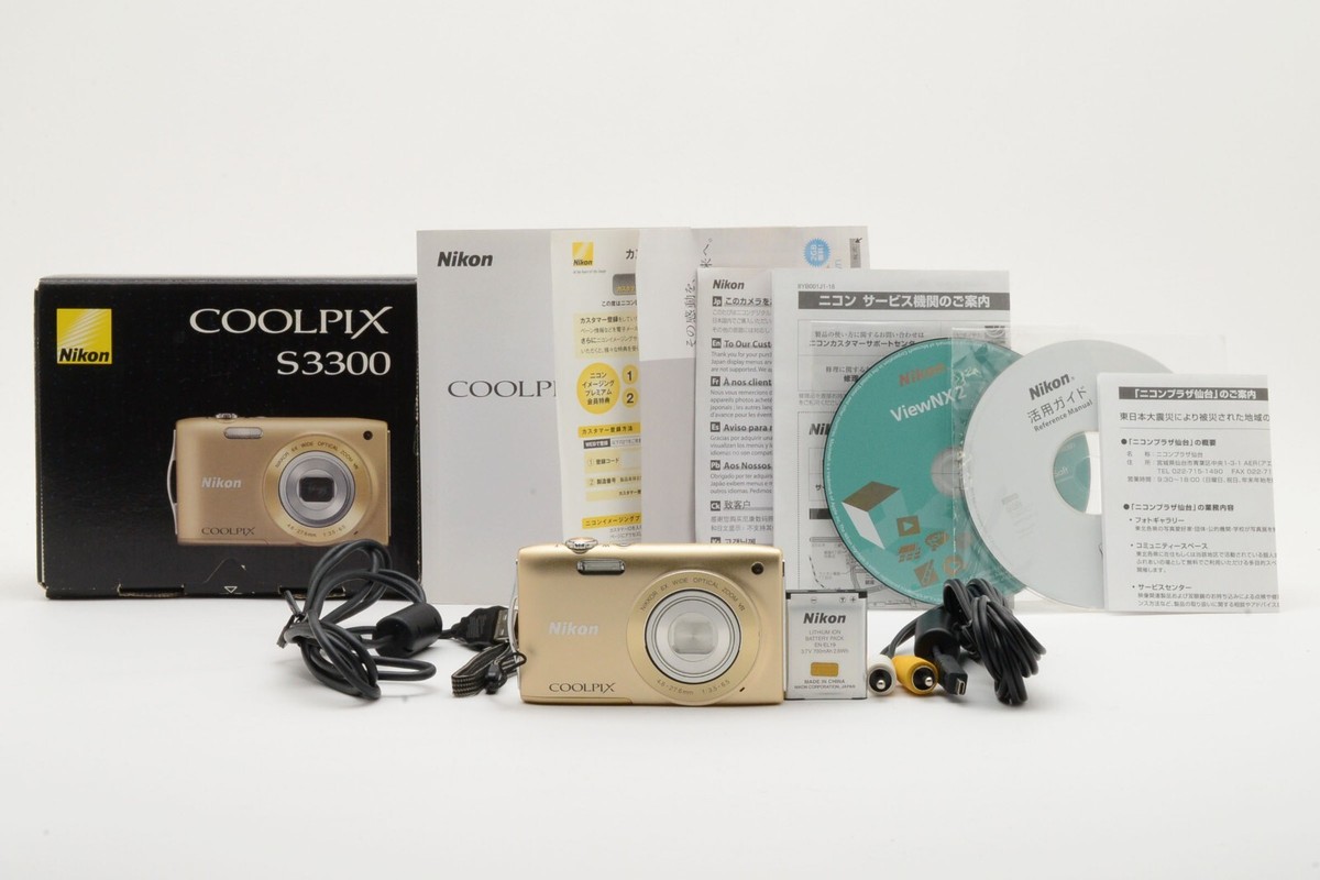 NICON COOIPIX S3300 ゴールド MINT] Nikon COOLPIX S3300 Gold