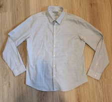 Calvin Klein Extreme Slim Fit Men's Dress Shirt 17-17.5 XL 34/35 Gray Check