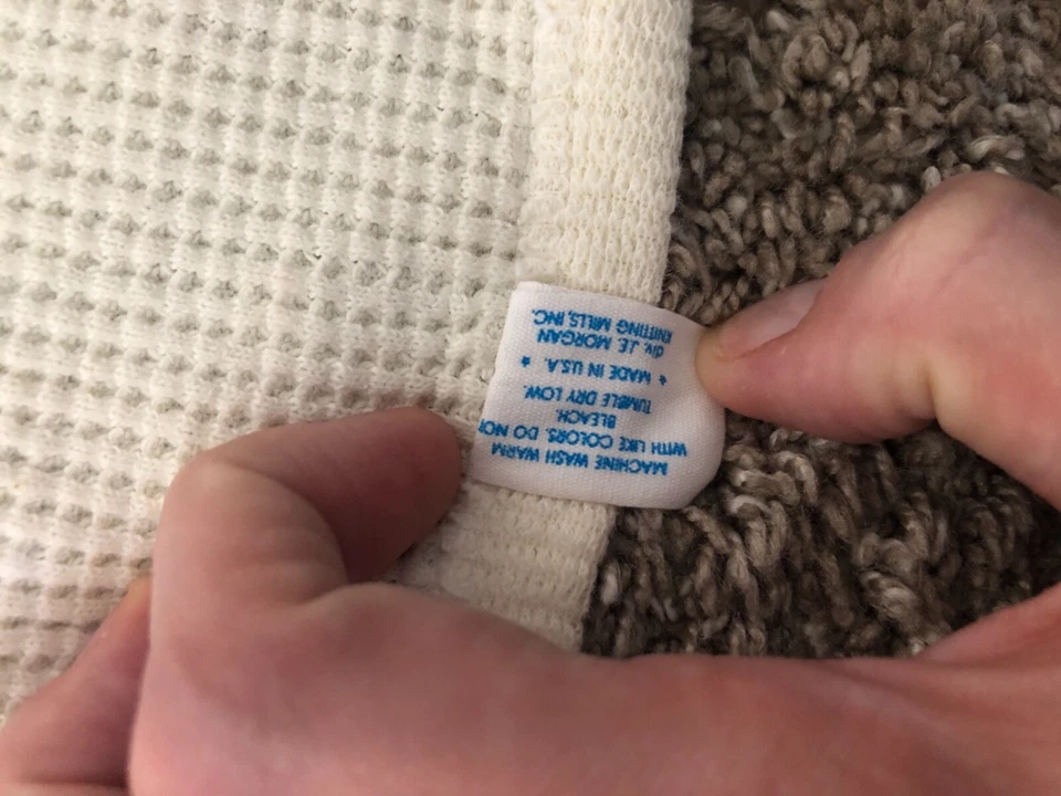 Vintage J.E. Manta para bebé Morgan Waffle Weave globos térmicos con capucha hecha en EE. UU. Foto 2 de 4