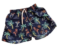 Chubbies Swim Trunks Men's Medium Elastic Waist Tropical Print Pool Beach Vacay