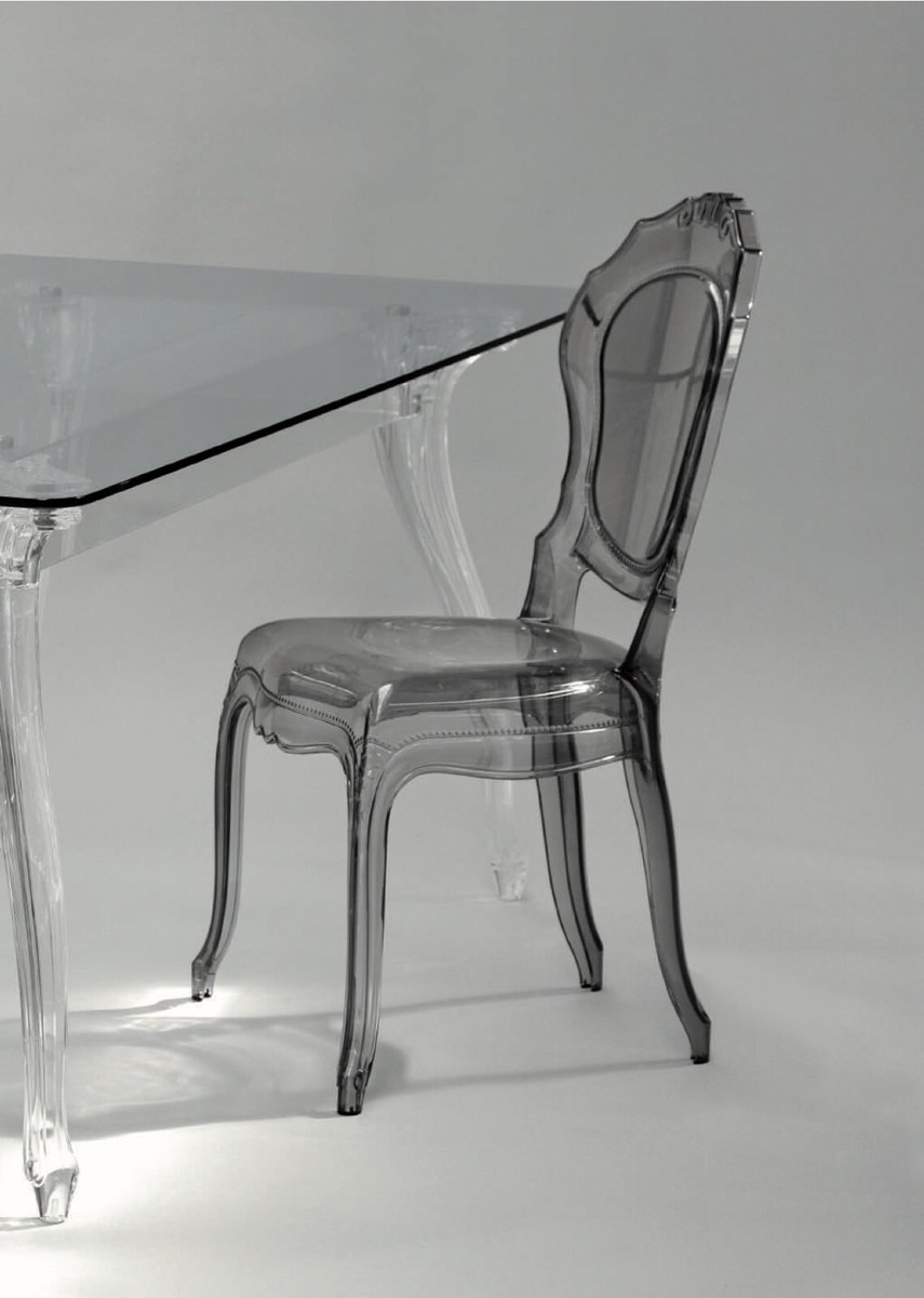 SET 04 SEDIE BELLE EPOQUE' IN POLICARBONATO FUME'