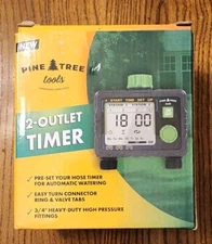 New Pine Tree Tools - Hose Timer, 2 Outlet Programmable Water Timer, Garden Hose