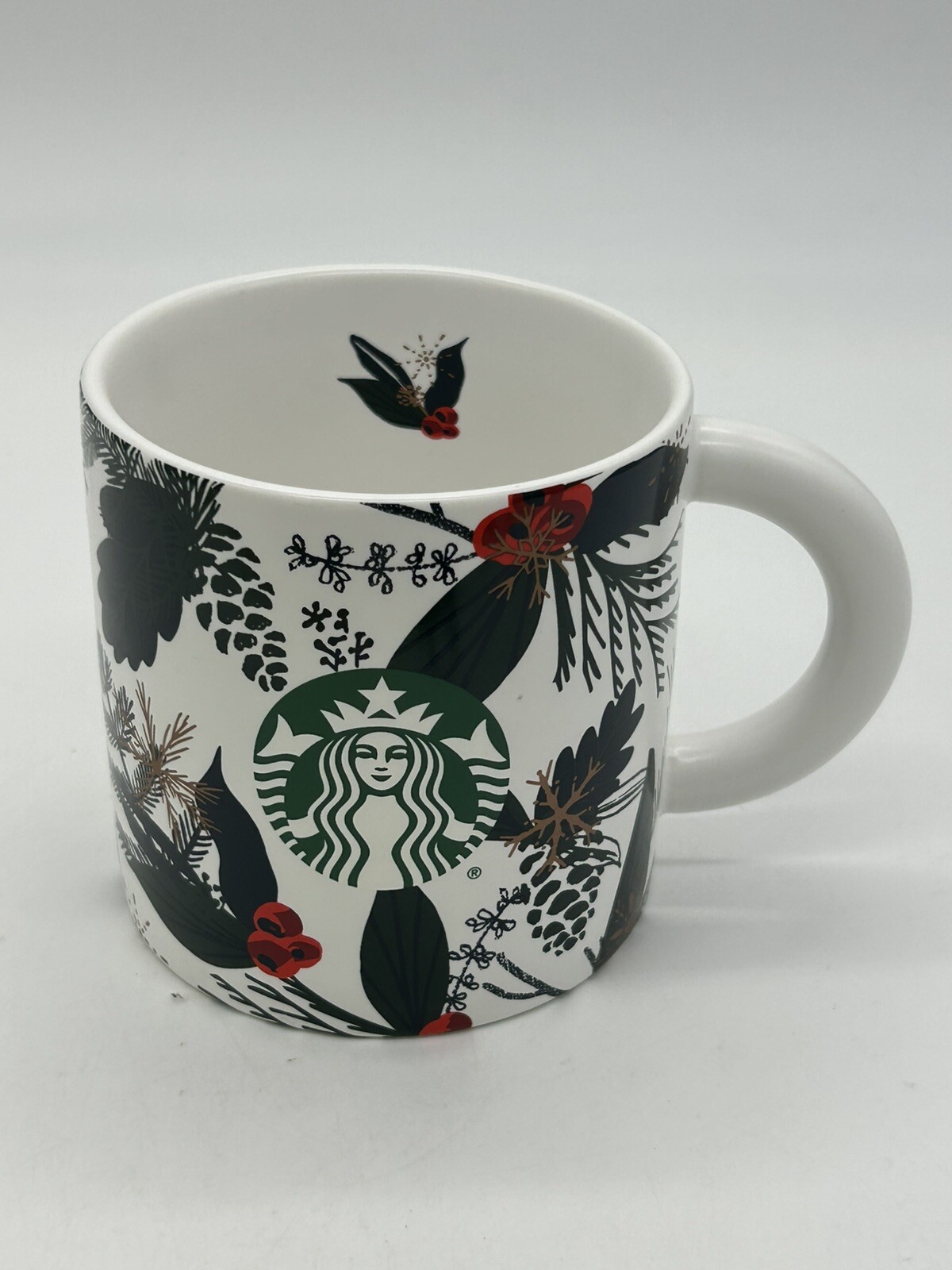 Starbucks 12oz Red Holiday Mug with Holly Berries Logo