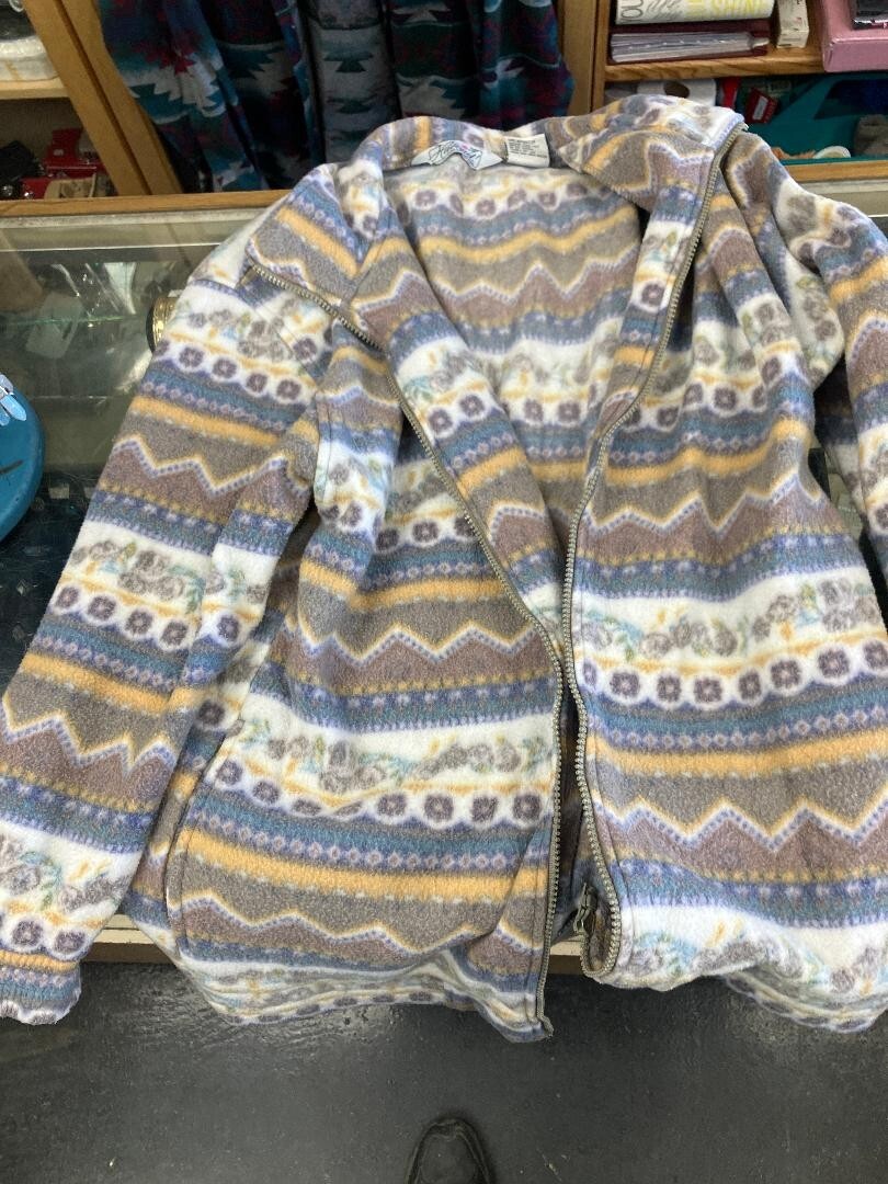 VIntage Haband Fleece Jacket Womens Large Aztec Navajo Full
