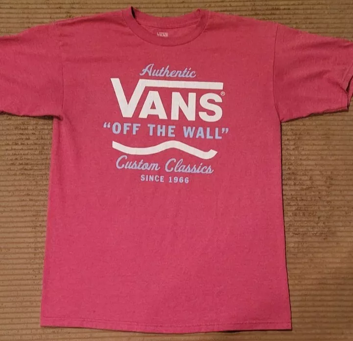 VANS RED VINTAGE LOGO T SHIRT ADULT MEDIUM OFF THE WALL CUSTOM CLASSICS 1966