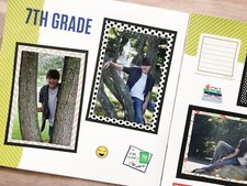 Seventh Grade Scrapbook Layout, School Scrapbook Pages, Premade School Pages