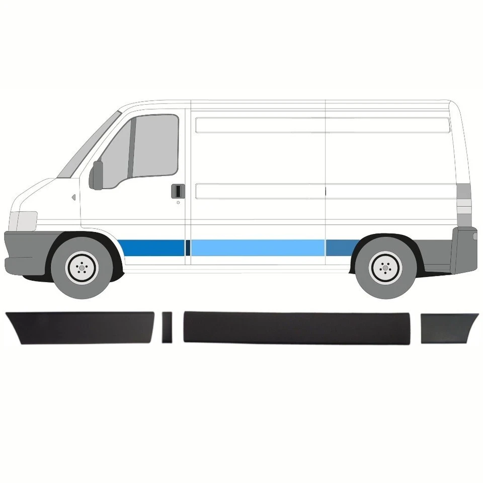 SET BAGUETTES DE PORTE GAUCHE FIAT DUCATO CITROEN JUMPER PEUGEOT BOXER 02-06 L2 - Photo 1/1