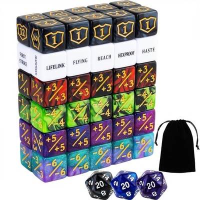63 Pieces MTG Dice Counters Bulk Ability Keywords MTG Tokens Shield Life Counter