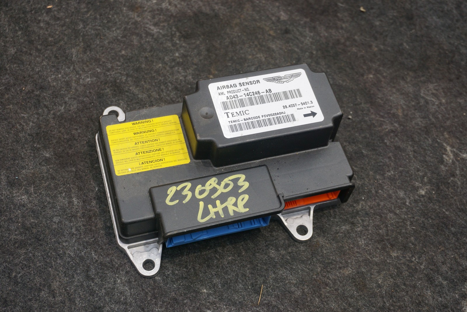 SRS Restraint Control Module OEM AD43-14C246-AB Aston Martin Rapide 2011