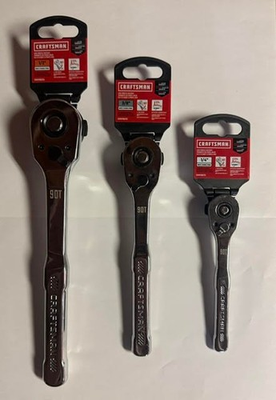 #ad Craftsman CMMT86723 CMMT86722 CMMT86721 1 2quot; 3 8quot; 1 4quot; Low Profile Ratchet Set $36.99