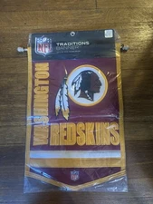 WASHINGTON REDSKINS WINNING STREAK BANNER EMBROIDERED WOOL FLAG TAPESTRY RARE!