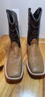 RARE J.B. Dillon Genuine Ostrich Cowboy Boots 11 EE Exotic Leather Square Toe