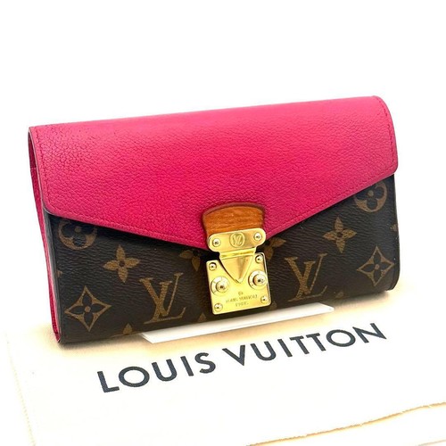 Louis Vuitton Monogram Pallas Wallet Pink Women's Excellent From Japan
