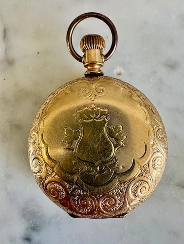 Antique Elgin Pocket Watch c1890s Engraved Hunter Case Roman Dial – Not Running