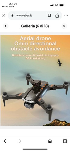 DRONE QUADRICOTTERO PROFESSIONALE GPS PIEGHEVOLE CON TELECAMERA 4K BORSA WIFI - Foto 6 di 13