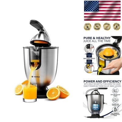Quiet Motor Electric Juicer with Pulp Control: Stylish Stainless Steel Design
